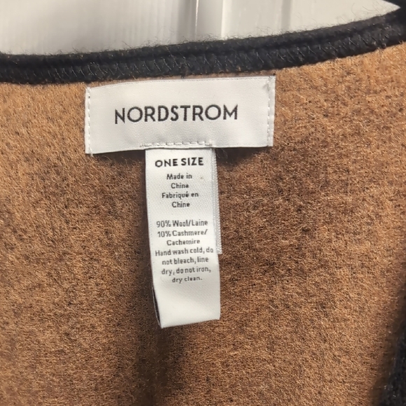 Nordstrom Black and Brown Wool Poncho - Picture 2 of 5
